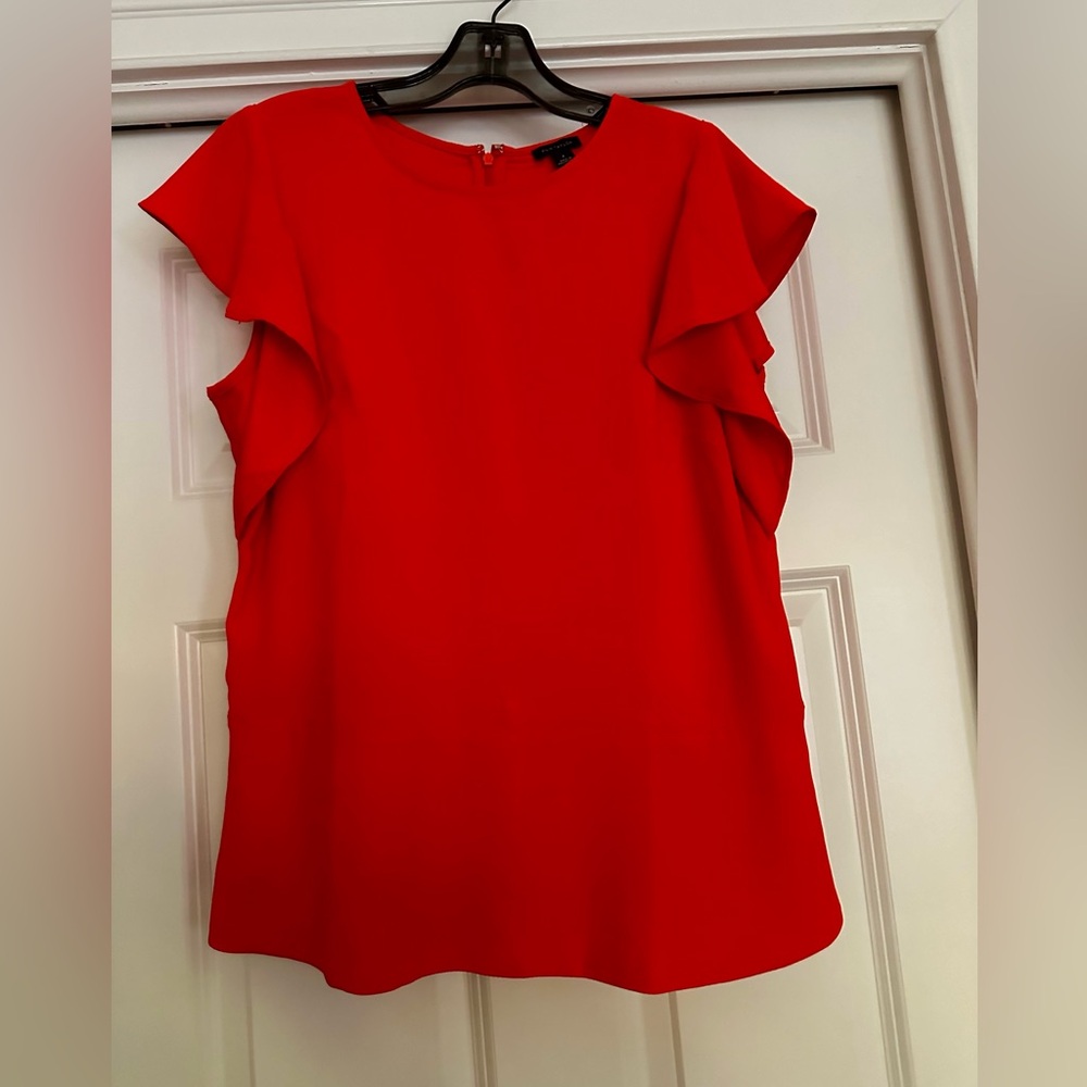 Red/Orange Flutter Sleeve Top